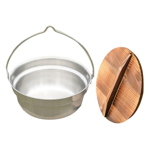 JOINPAYA 1 Juego De Ollas Para Acampar Hervidor De Agua Antiadherente Para Colgar Utensilios De Cocina Para Acampar Olla Con Asa Para Mochileros Al Aire Libre Olla De Sopa De Acero De