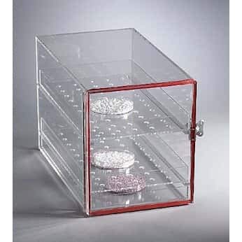 Acrylic Desiccators with Sliding Trays, Interior 9 (in) W x 10-½"H x 16 (in) D