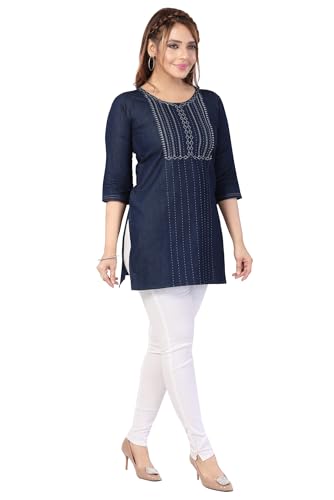 Image of DARIKA Denim Kurtis for Women in Small & Plus Size.