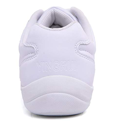 DADAWEN Adult & Youth White Cheerleading Shoe Athletic Sport Training Competition Tennis Sneakers Cheer Shoes4