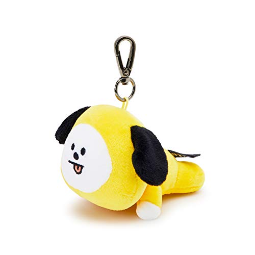 BT21 Lying CHIMMY Character Soft Plush Stuffed Animal Keychain Key Ring Bag Charm, Yellow
