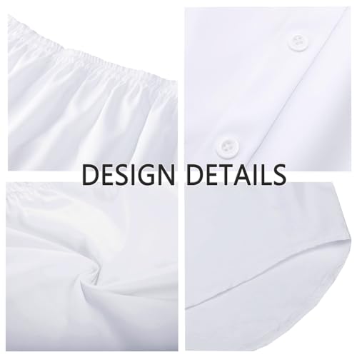 OBBUE Women's 2 Pcs Mini Adjustable Shirt Extender Removable Layering Half Length Underskirt with Buttons4