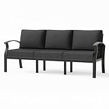 Metal Outdoor Patio Furniture Set for 3,Aluminum Patio Sectional Three-Person Seat...