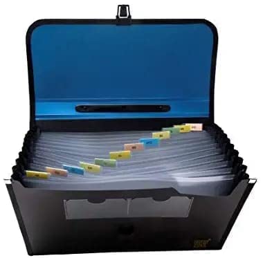 JEYANG Portable 13-Pocket A4 Document Organizer - Expanding Accordion File Folder With Handle & Press Lock