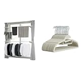 【Amazon.co.jp限定】アイリスオーヤマ 窓枠物干し ハンガー付き 洗濯物干し 省スペース コンパクト ハンガー グレー 約4人用 高さ約190~260cm MW-260NRPA ホワイト/ベージュ