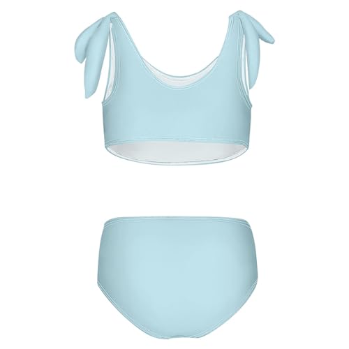 Image of Girls Tankini Swimsuit Bathing Suit Two Piece Bikini Summer Beach Swimwear with Adjustable Strap 3-12 Years Solid Color