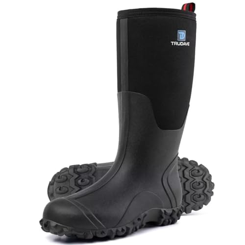 Trudave Rubber Boots Steel Shank, Waterproof Insulated