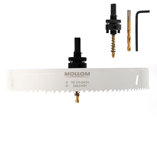 Mollom 260.5mm (10-1/4") HSS M42 8% Cobalt BI-Metal Hole Saw with Arbor