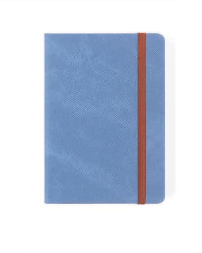Image of A6 (4 x 5.6 in) Professional Notebook, 160 Lined Pages, 100 GSM Thick Paper, Premium PU Leather Hardcover, Includes 2025 Annual Planning Card, Light Steel Blue