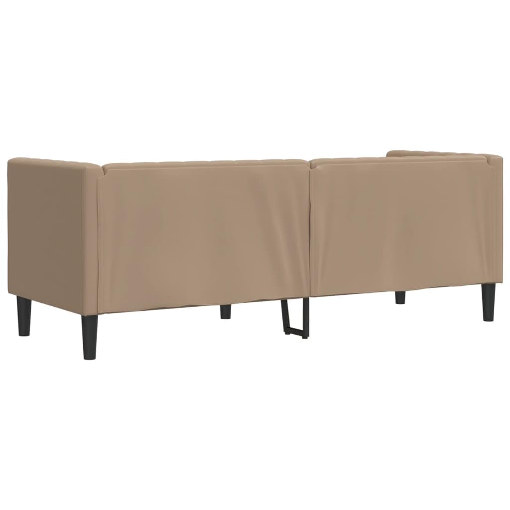 Poltrona Chesterfield a 3 Posti Cappuccino in Similpelle,Divano,Divano da Soggiorno,Design Moderno,Divano Posti Economico-372671