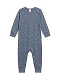 Colored Organics Organic Cotton Baby and Toddler Aspen Romper Long Sleeve One Piece - Tridot/Denim + Mist 18-24M