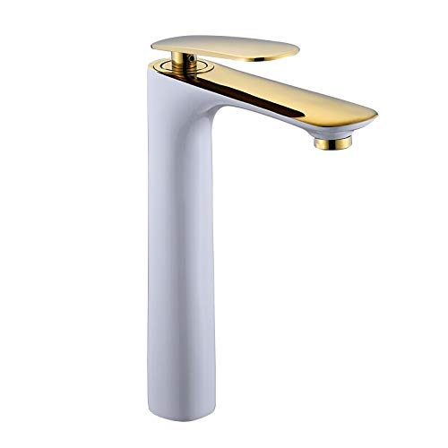 Robinet de lavabo mitigeur d'évier en laiton or haut de gamme