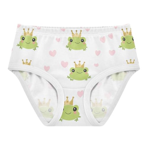 Wusikd Frogs Princess Face Girls' Underwear Cotton Cute Girls Briefs Soft Toddler Underwear 2T