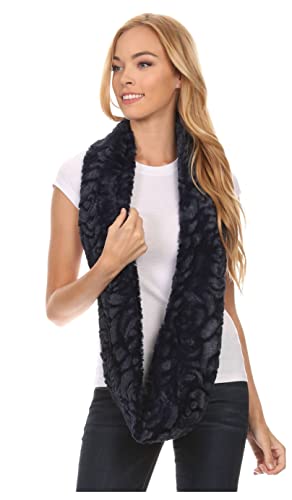 Sakkas Mellah Long Wide Soft Fuzzy Furry Fur Infinity Fall Winter Wrap Scarf