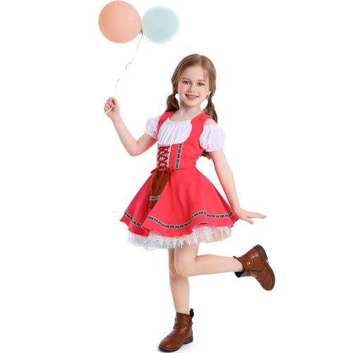 Disfraz Oktoberfest niña rosa cuadros 10-12 años miniatura 4