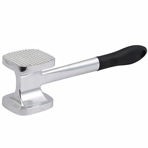 SOLUSTRE Double Sided Meat Hammer Aluminum Alloy Kitchen Tenderizer for Steak Beef Chicken More Versatile Cooking Tool for Home Restaurant Use Easy to Store Non Slip Design