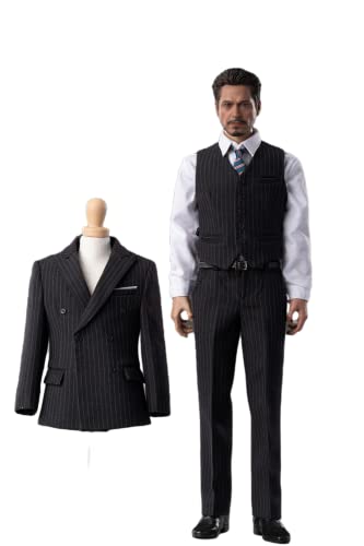 Vêtements pour homme échelle 1/6 tenue costume de gentleman britannique rayé 30.5 cm