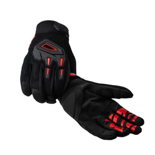 Image of Raida Avantur 2.0 Motorcycle Gloves | Vegan Friendly | Enhanced Knuckle Protection | Touchscreen Compatible | Lightweight & Comfortable | Ideal for Daily Commute & Weekend Rides (Red, M)