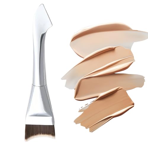 Brocha plana para base – Herramienta correctora de uso en seco y húmedo | Brocha de maquillaje plana para mujeres, hombres, amigos, compañeros de trabajo, mejillas, debajo de los ojos, nariz y cara