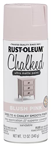 Image of Rust-Oleum Blush Pink Chalked All-in-One Ultra Matte Spray Paint | One Coat Coverage | No Primer, Sanding, Or Topcoat Needed | Easy Spray Application | Made in USA | 12 OZ