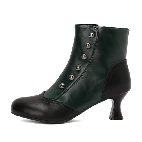Bottines Witch Granny vertes pour soirées costumées et festivals cosplay - 4