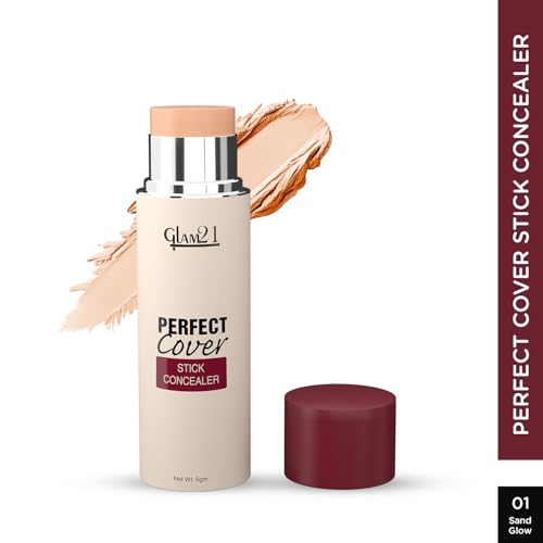 Image of Glam21 Perfect cover stick concealer| Waterproof With Full Coverage |Easily Blendable Concealer | CreamyTexture | Matte Finish | Weightless and breathable Formula | Long Lasting| Sand Glow | 6gm