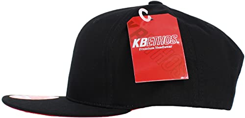 Image of KBETHOS Classic Snapback Hat Blank Cap Underbrim Cotton Wool Blend Flat Visor Adjustable Unisex