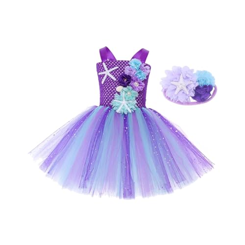 rockible Vestido de Disfraz de Sirena para Niñas, Vestido de Tul de Sirena, Vestido de Princesa para Vacaciones, Puesta, Cosplay, SG