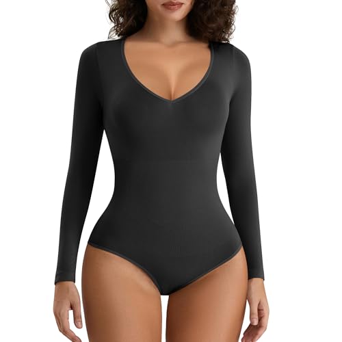 Body gainant à manches longues en microfibre Premium pour femme