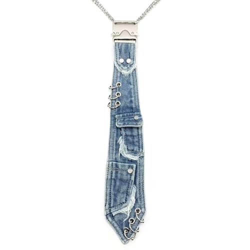 Corbata de jean para mujer que transforma camisas básicas en looks punk alternativos