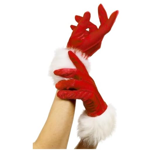 Smiffys Gants de Père Noël, Rouge
