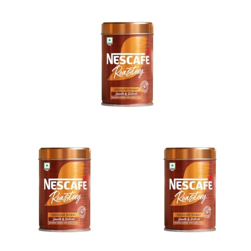 Image of NESCAFE Roastery | Premium Imported Coffee | Medium Roast | Crafted by Master Roasters |Elevate your Coffee Experience | Rich & Intense Taste | 95g Tin (New Launch) Canister (Pack of 3)
