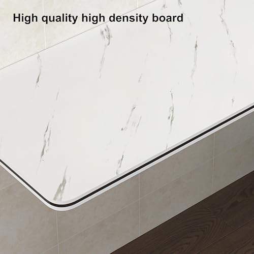 Table pliante murale en panneau de densité blanc, format 60 x 50 cm pour gain de place - 8