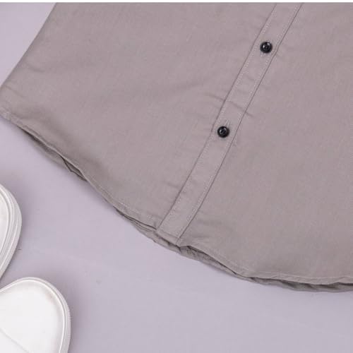 Image of Vikita Enterprise Kid Boy's Cotton Solid Shirt with Spread Collar Neck Full Sleeves Button Closure Curved Length and One Pocket | Shirt For Kids Boys