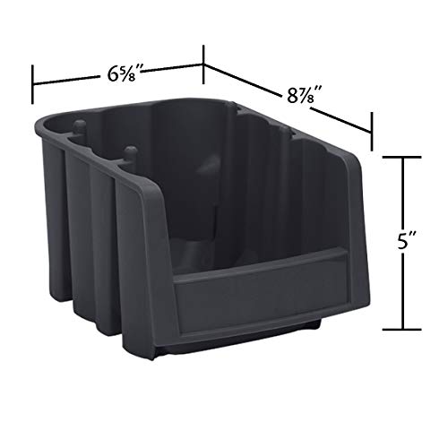 Akro-Mils 30796 Economy Stacking Shelf Plastic Storage Bins, (9-Inch X 6-5/8-Inch X 5-Inch), Black (10-Pack) #TOP3