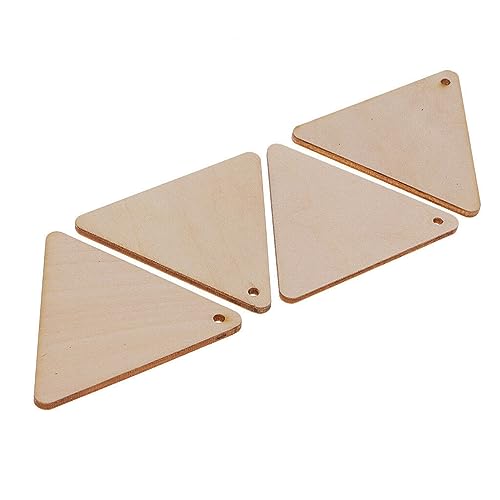Image of MDF Cutouts | Wooden Cutout For Craft | Pine Wood | Unfinished Tags for Key Chain, Slices Crafts, Xmas, Decorations, Painting | Resin Art Work | MDF Board Cutouts, Triangle- [50pcs- 5x5 cm]