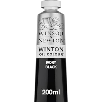 Winsor & Newton Winton 200ml Oil Colour - Ivory Black,1437331