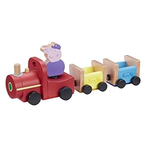 Peppa Pig Trein van hout, opa Pig,Veelkleurig