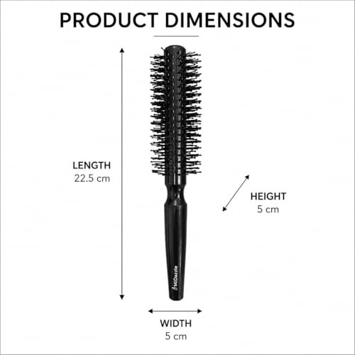 Image of Midazzle Round Hair Brush for Adding Curls, Volume & Waves in Hair | Styling, Detangling and Grooming for Men and Women | Reduces Hair Breakage and Promotes Hair Growth | Best Hair Brush for All Hair Types (MIHB0040)