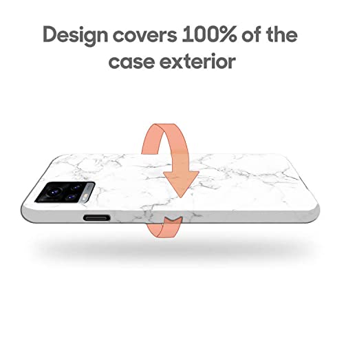 Image of COLORflow Back Cover Compatible with Vivo V20 | Beautiful White Marble | Designer Printed Hard CASE Bumper Back Cover Compatible with Vivo V20