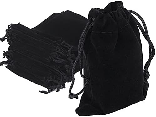 PH PandaHall 5 Sizes 25pcs Black Velvet Drawstring Bags Travel Storage Bags Jewellery Gift Pouches Drawstring Packing Pouches For Party Wedding Favors Home Supplies - View #6