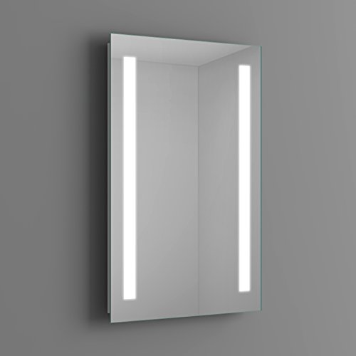 iBathUK Eclipse Wall Mounted LED Bathroom Mirror, Modern Battery Powered Illuminated Mirror with Cool White Dual Light Strips in Portrait or Landscape Orientation in Aluminium Frame, 500 x 700mm - Cosy Home Interiors iBathUK Eclipse Wall Mounted LED Bathroom Mirror, Modern Battery Powered Illuminated Mirror with Cool White Dual Light Strips in Portrait or Landscape Orientation in Aluminium Frame, 500 x 700mm - Image 3