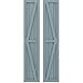 Ekena Millwork ARW102BF311X80SBH Americraft Three Exterior Real Wood Two Equal Panel Framed Board-n-Batten Shutters w/Double Z-Bar (Per Pair), 10 1/2"W x 80"H, Peaceful Blue