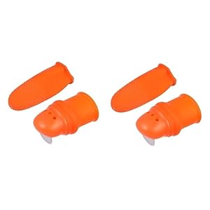 GANAZONO 2 Stuks Tuin Siliconen Duimmes Gereedschap Vingersnijder Voor in De Tuin Vinger Beschermers Oogst Plant Oranje Duim Tuingereedschap Tuin Schaar Multitools Mulitool Chili Schraper