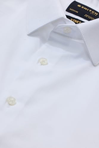 Image of SNITCH Men Formal Shirt | Slim Fit Full Sleeve Classic Collar Solid Pattern | Premium Cotton Blend & Breathable Fabric for Office