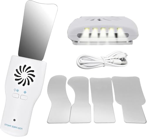 歯科用自動曇り止めミラー LED口腔写真反射板 曇り止め 頬側咬合舌 歯科用品4面鏡