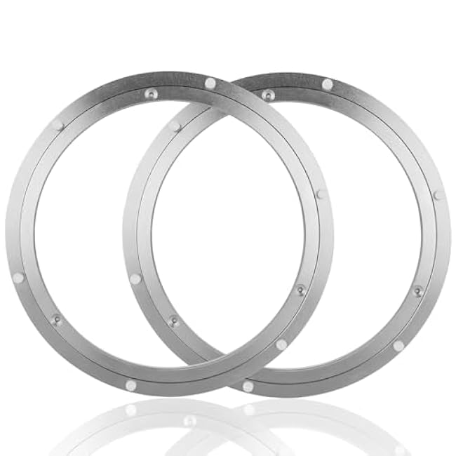 Acrux7 2 Pack 12 Inch Lazy Susan Hardware, Lazy Susan Bearing Aluminum Swivel Base, Metal Swivel Plate for Dining Table, Workbench (Silver)