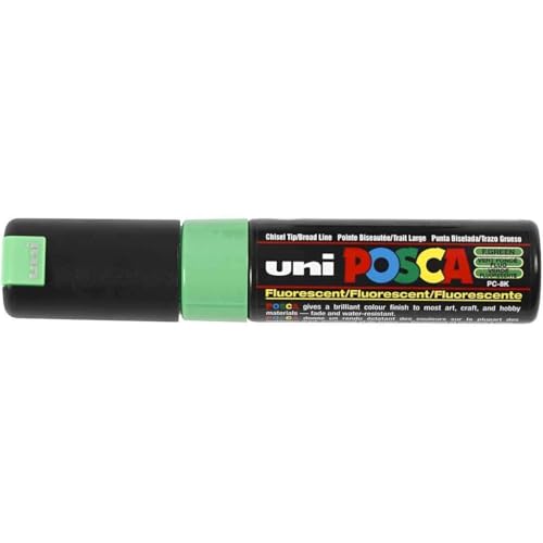 POSCA PC-8K marqueur vert fluo pointe biseautée pour vitrines et décors