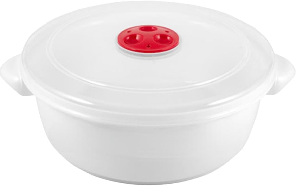 Round Clear Food Containers with Lid Steam Release Vent 2L Microwave-Safe Dishwasher safe Hot Cold Takeaway Foods Catering Leak Proof Circular Food Container