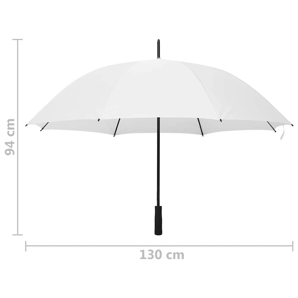 Parapluie Blanc 130 cm Robuste, léger, Pliant Automatique avec poignée antidérapante, idéal pour Voyage, Golf, randonnée, Protection Contre la Pluie, Vent et rafales
